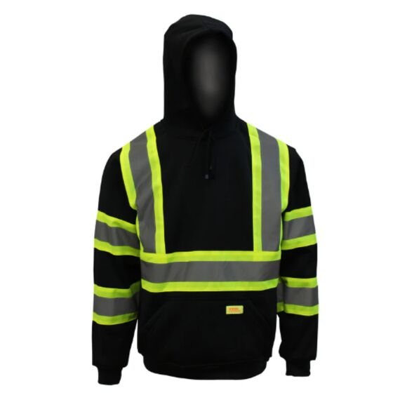 Mens New York Hi-Viz Workwear Sweatshirt, Hooded Pullover 4XL - Picture 1 of 2